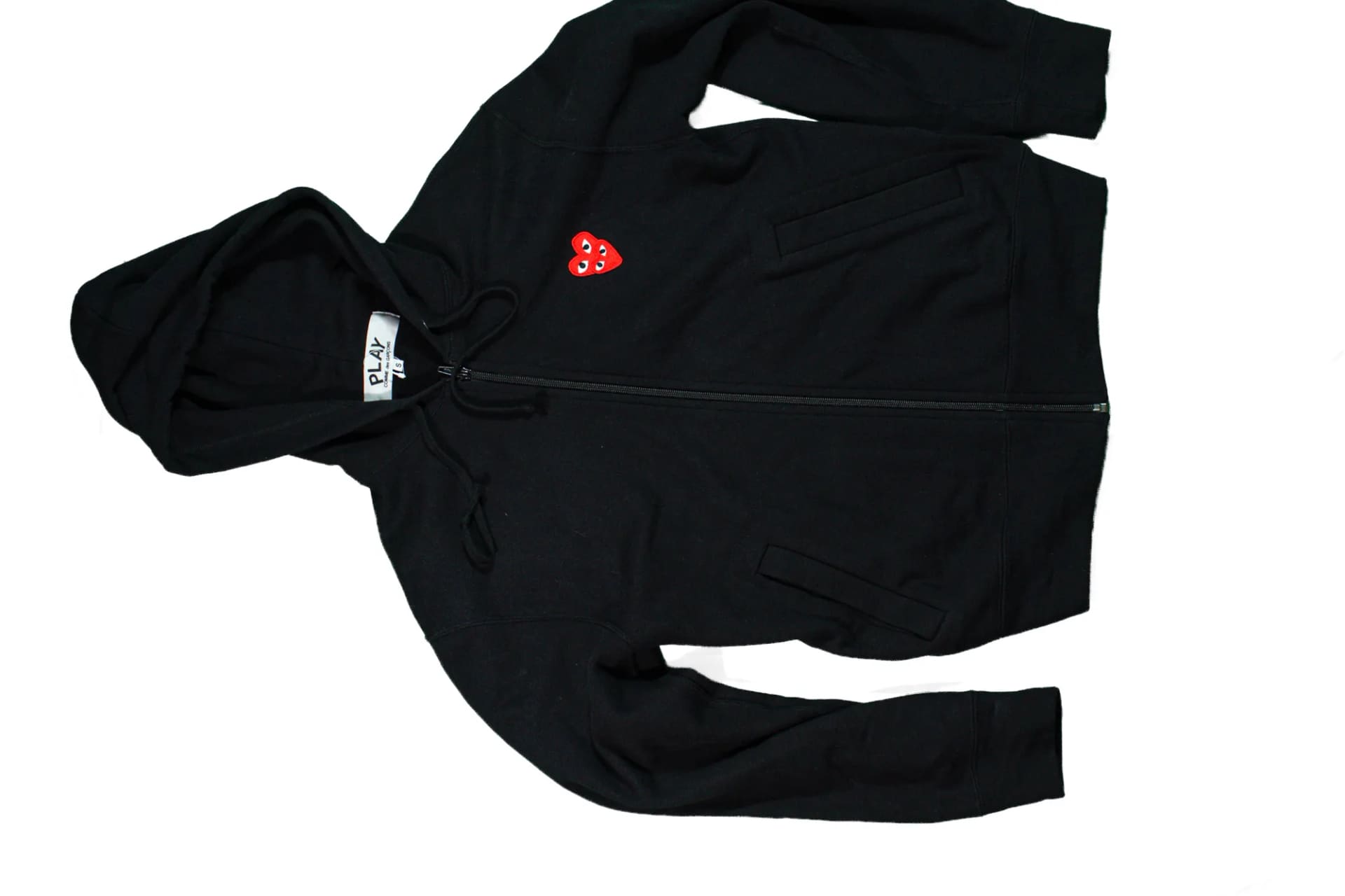 Comme des Garcons Play mini logo zip hoodie black